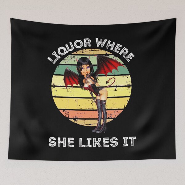 Item preview, Funny Retro Liquor Where She Likes it Devil Girl designed and sold by RGRamsey.