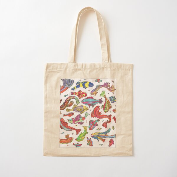 Bright and Fishy Cotton Tote Bag