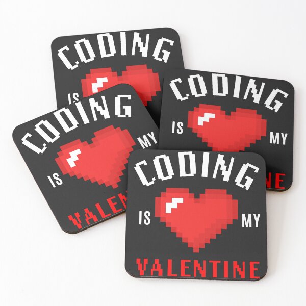 Item preview, Copy of Coding is my Valentine - on black designed and sold by Code  Monkeys.