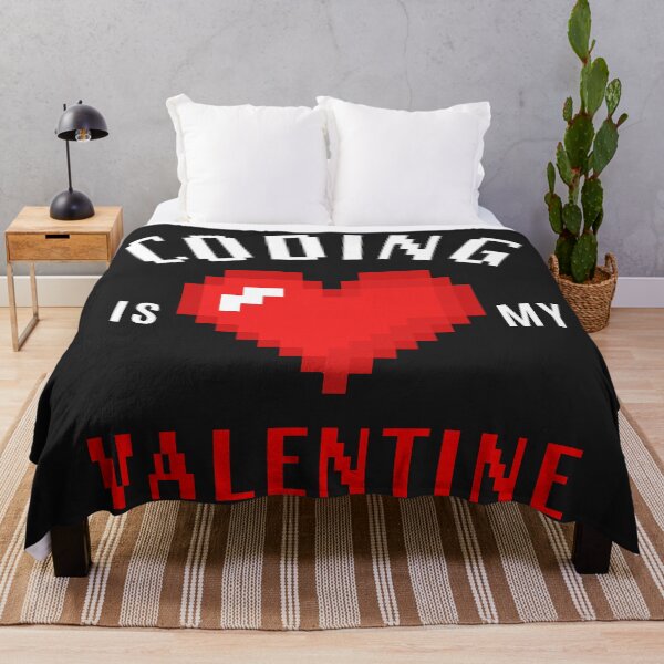 Item preview, Copy of Coding is my Valentine - on black designed and sold by Code  Monkeys.
