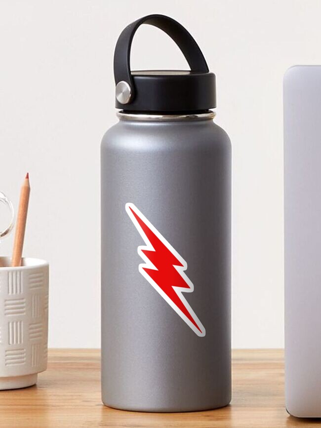Thumbnail 1 of 3, Sticker, Red Lightning Bolt designed and sold by SpaceAlienTees.