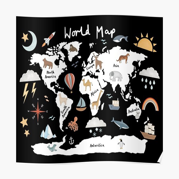 World Cartoon Map Posters for Sale | Redbubble World Cartoon Map Posters for Sale | Redbubble