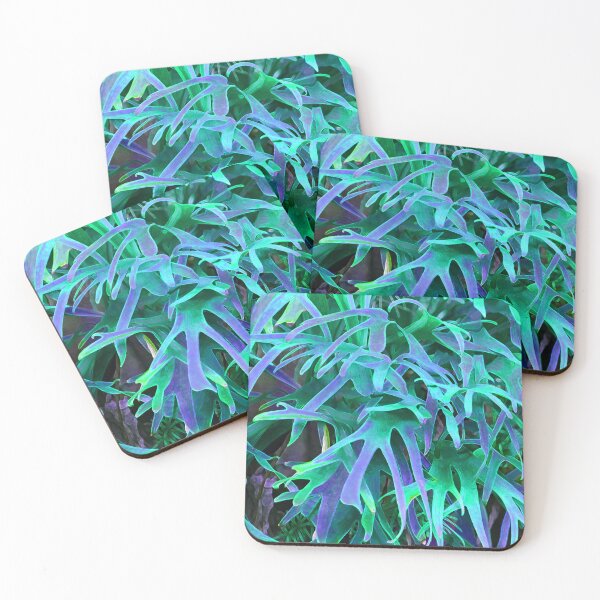 Item preview, Staghorn Fern in Cool Colors designed and sold by aloharobj.