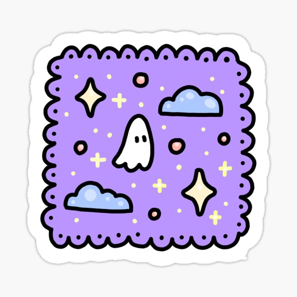 Kawaii Ghost Stamp Sticker