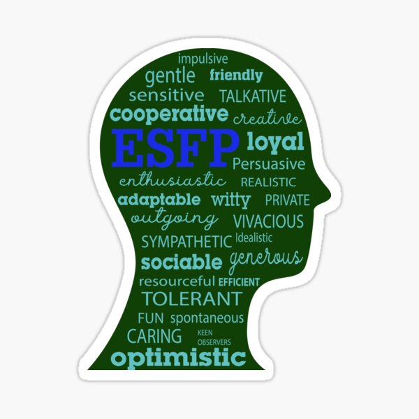 Esfp The Entertainer Personality Logo Head Traits Sticker For Sale By