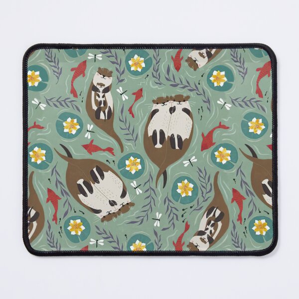 Item preview, Otters Water Lily Red Fishes designed and sold by LittleShop79.