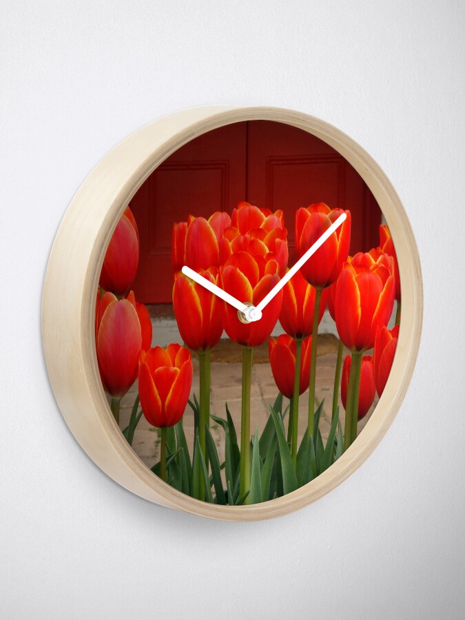 Alternate view of Tulips at My Door Clock