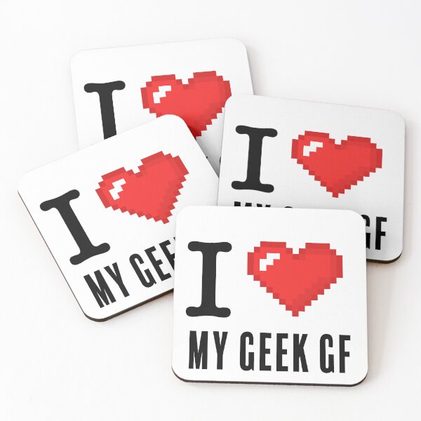 Item preview, I Love(pixelated heart) my geek gf designed and sold by Code  Monkeys.