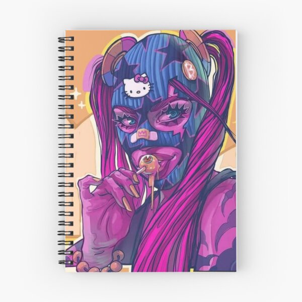 Item preview, Colored Purple Hair Gangsta Mask Super Hero Woman Fantasy Lollipop Bitcoin Cat  Cool Boho   designed and sold by DaniVi.
