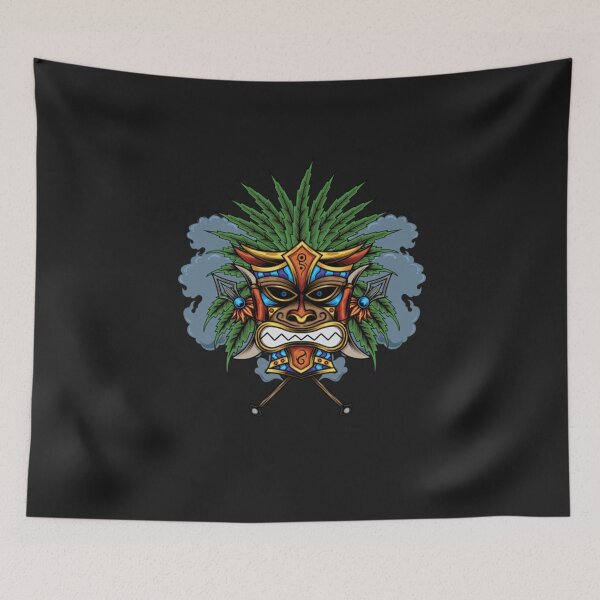 Artikelvorschau, Tiki Tiki-Masken-Illustration entworfen und verkauft von Shirtmandudee.