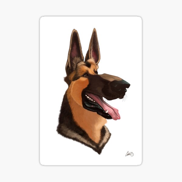 German Shepherd Caricature Sticker