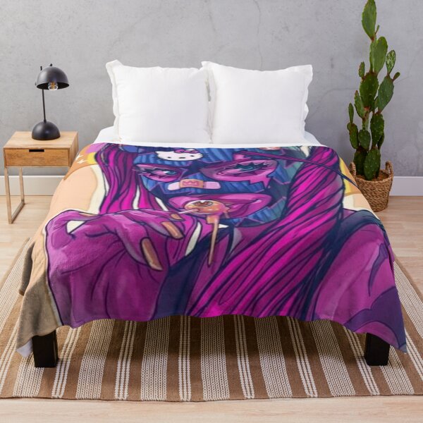 Item preview, Colored Purple Hair Gangsta Mask Super Hero Woman Fantasy Lollipop Bitcoin Cat  Cool Boho   designed and sold by DaniVi.