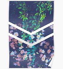 Tumblr Flower White Chevron Aesthetic Poster