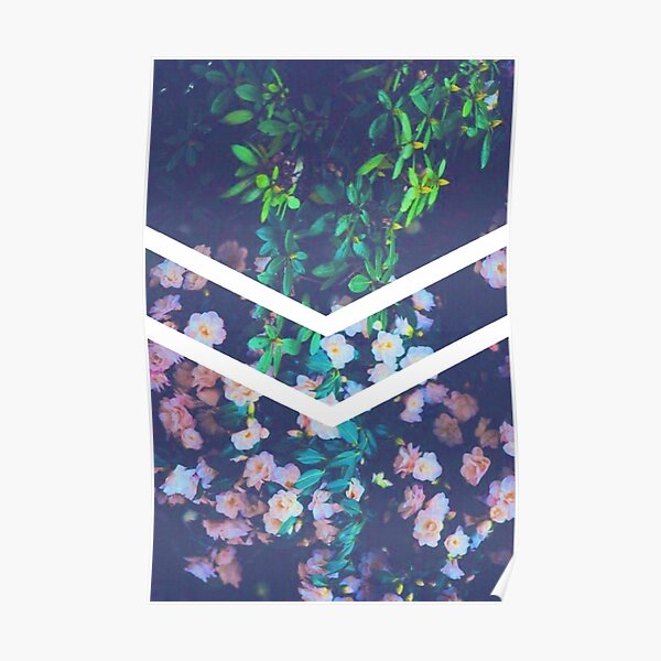 Tumblr Flower White Chevron Aesthetic Poster