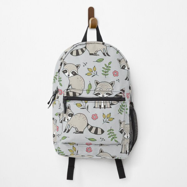 Item preview, Raccoons Floral On Gray designed and sold by SweetThreads79.