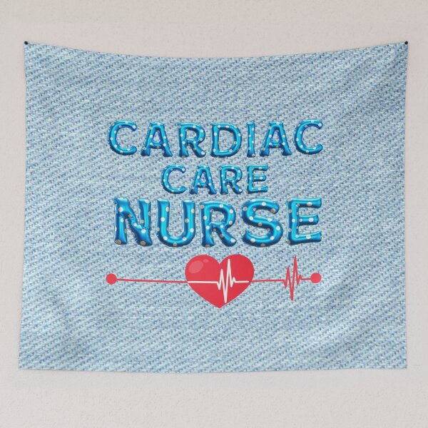 Item preview, Blue Balloon Cardiac Care Nurse Denim Background designed and sold by whitedove457.