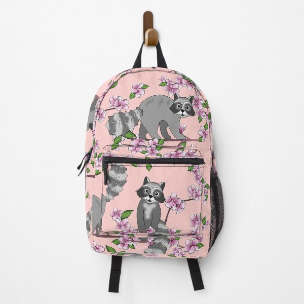 Item preview, Raccoons Pink Floral Pattern designed and sold by SweetThreads79.