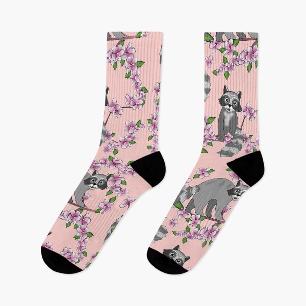 Item preview, Raccoons Pink Floral Pattern designed and sold by SweetThreads79.