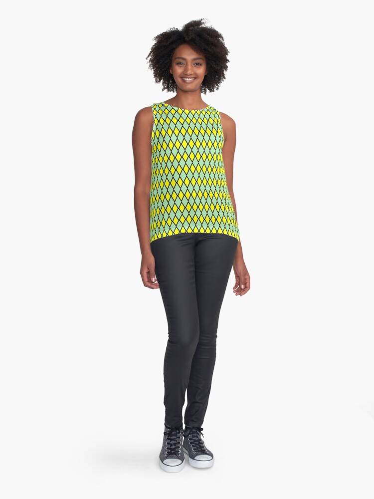 Yellow and Green Diamond Shape Pattern Sleeveless Top for Sale by aponx |  Redbubble