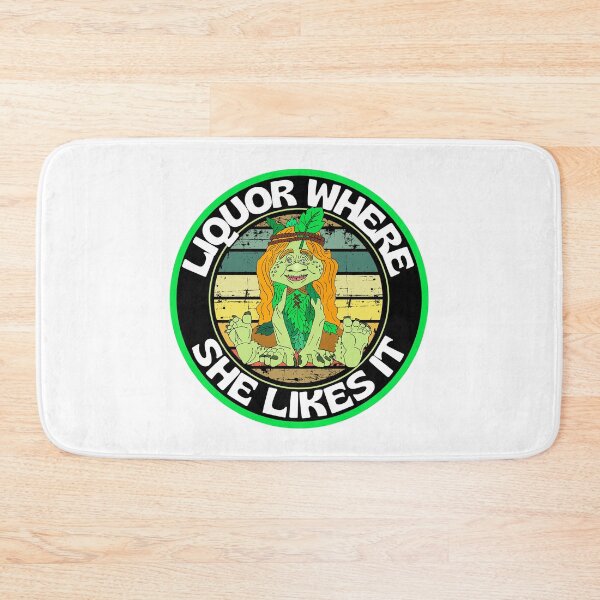 Item preview, Funny Vintage Liquor Where She Likes It Round Creepy Green Trolls Loves Liquor designed and sold by RGRamsey.