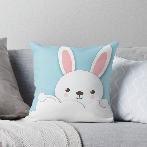 Item preview, Baby White Rabbit on a Cloud Blue Theme designed and sold by ZennicDesigns.