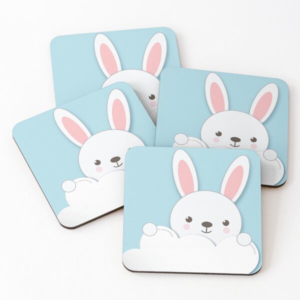 Item preview, Baby White Rabbit on a Cloud Blue Theme designed and sold by ZennicDesigns.