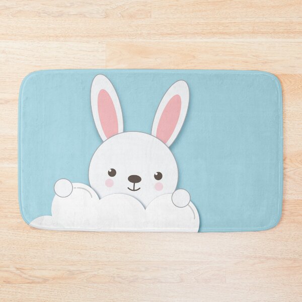 Item preview, Baby White Rabbit on a Cloud Blue Theme designed and sold by ZennicDesigns.
