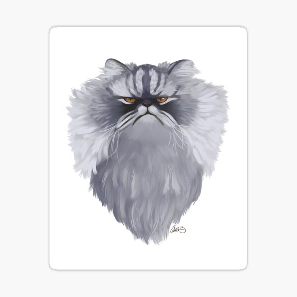 Persian Cat Caricature Sticker