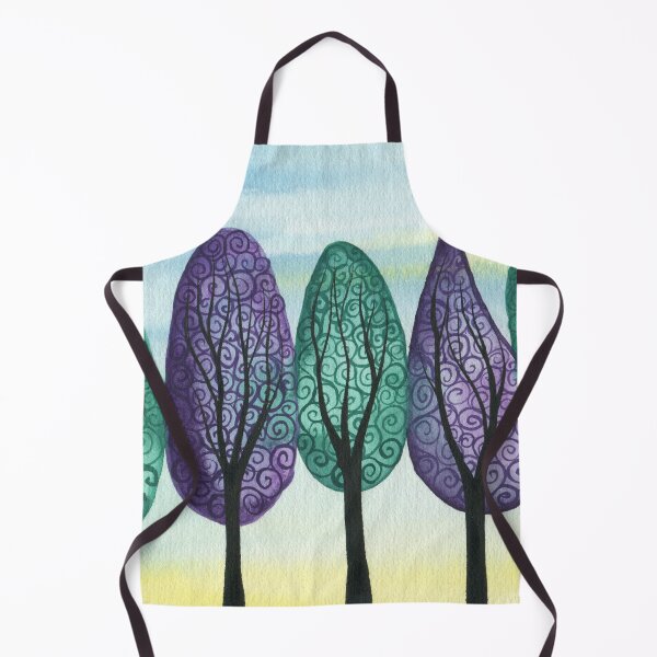 Item preview, Jewelled grove - Watercolour swirly trees in jewel tones designed and sold by klbailey.