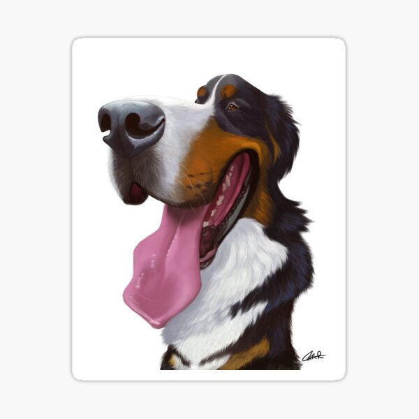 Bernese Mountain Dog Caricature Sticker