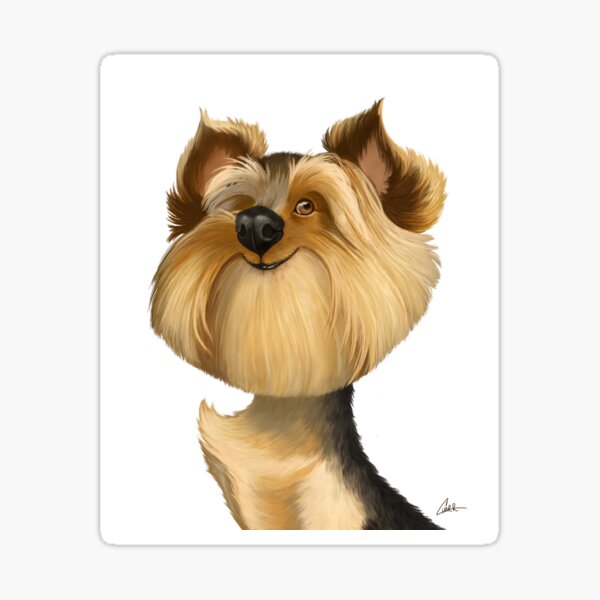 Yorkshire Terrier (Yorkie) Caricature Sticker