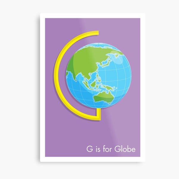 G is for Globe Metal Print