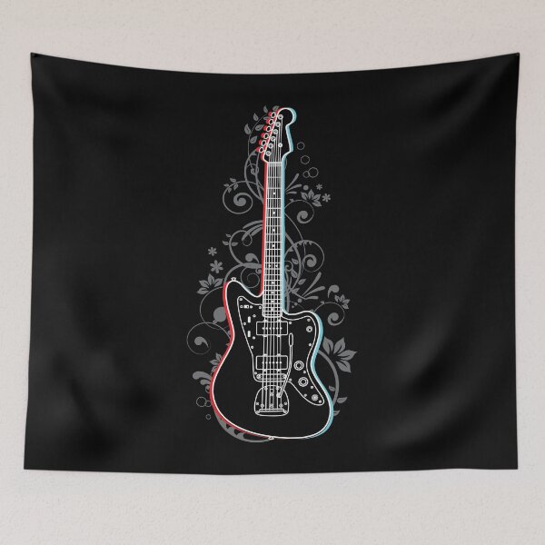 Item preview, Offset Style Electric Guitar 3D Outline Flowering Vines designed and sold by nightsworthy.