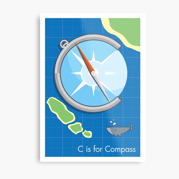 C is for Compass Metal Print