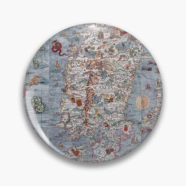 Item preview, Carta marina, a wallmap of Scandinavia, by Olaus Magnus, 1539 - Map Print designed and sold by vintagemapstore.