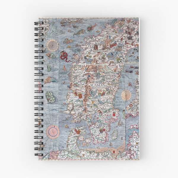 Item preview, Carta marina, a wallmap of Scandinavia, by Olaus Magnus, 1539 - Map Print designed and sold by vintagemapstore.