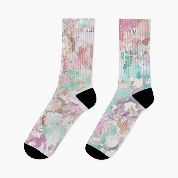 Item preview, Pintura abstracta floral de acuarela rosa verde azulado designed and sold by tsuttles.