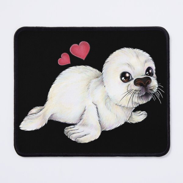 Item preview, Cute baby seal with hearts valentines day designed and sold by ZadzeneaArt.