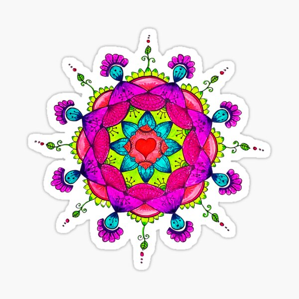 Mandala corazón de hogar Pegatina