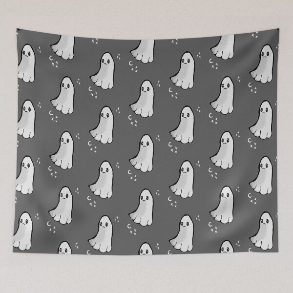 Item preview, Cute spooky ghost grey, designed and sold by DemonicGloom.