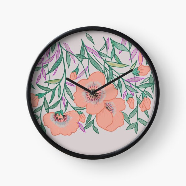 happyfish33_art flower11 Clock