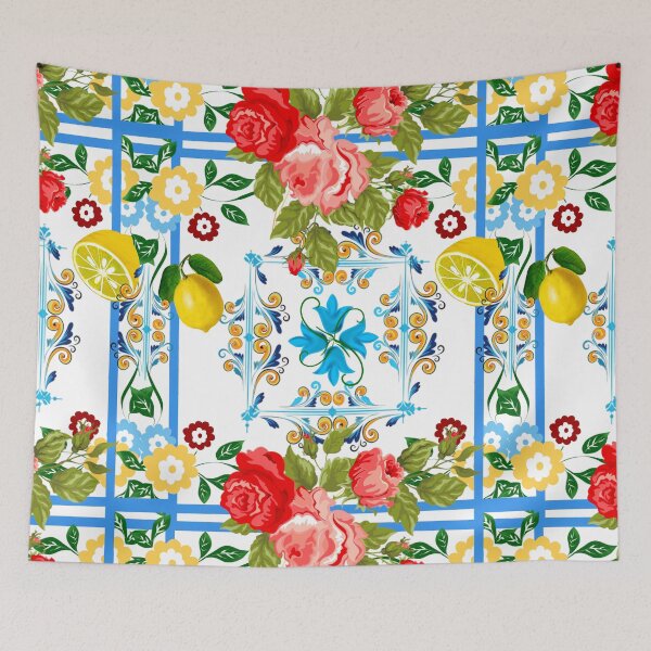 Item preview, Italian,Sicilian art,majolica,tiles,Flowers designed and sold by MariaMarinova.