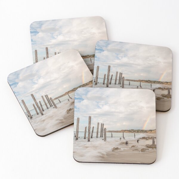 Item preview, Rainbow at Pt Willunga Jetty Ruins designed and sold by Amy Dee.