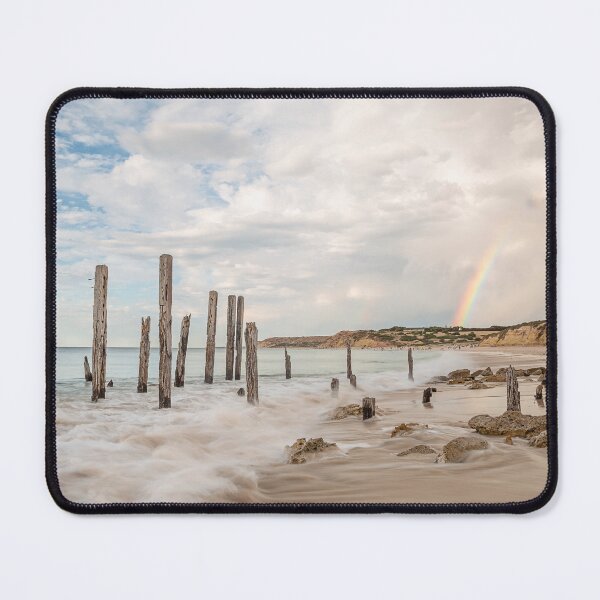 Item preview, Rainbow at Pt Willunga Jetty Ruins designed and sold by Amy Dee.
