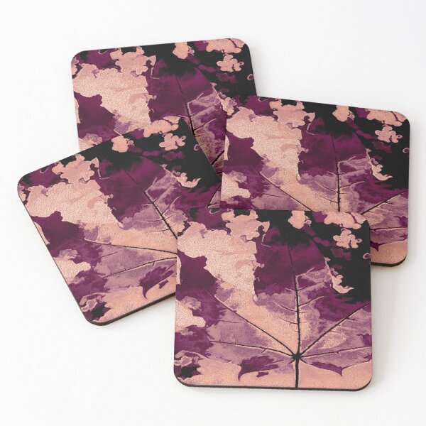 Item preview, Maple leaf with rose gold and purple colors designed and sold by SulkaCreative.
