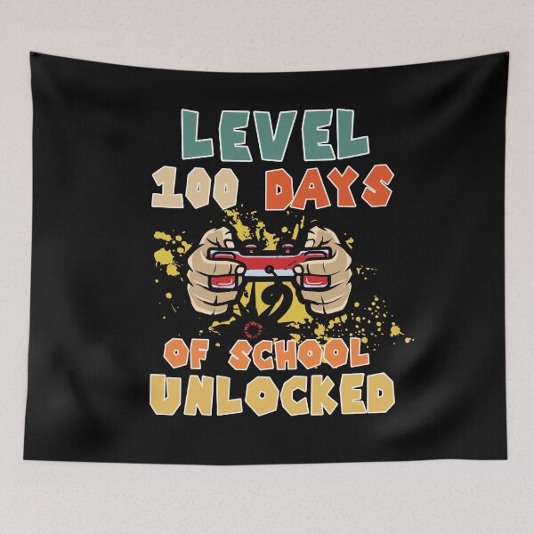 Item preview, Level 100 Days Of School Unlocked (Gift For Kids) designed and sold by i-longmanshop.