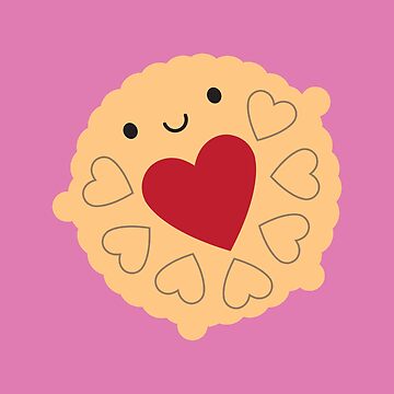 Artwork thumbnail, Kawaii Jammie Dodger Biscuit by marcelinesmith