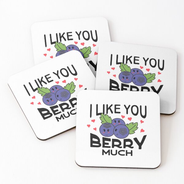 Item preview, I Like You BERRY Much Funny Gift for Valentine Lovers Blueberry  designed and sold by JooArtPrints  ★★★★★.