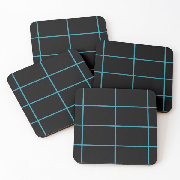 Item preview, Black and Aqua Sponge Paint Thin Check Pattern Pairs DE 2022 Popular Color Tropical Lagoon DE5781 designed and sold by ColorOfTheYears.