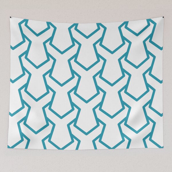Item preview, Aqua and White Tessellation Line Pattern 11 Pairs DE 2022 Popular Color Tropical Lagoon DE5781 designed and sold by ColorOfTheYears.